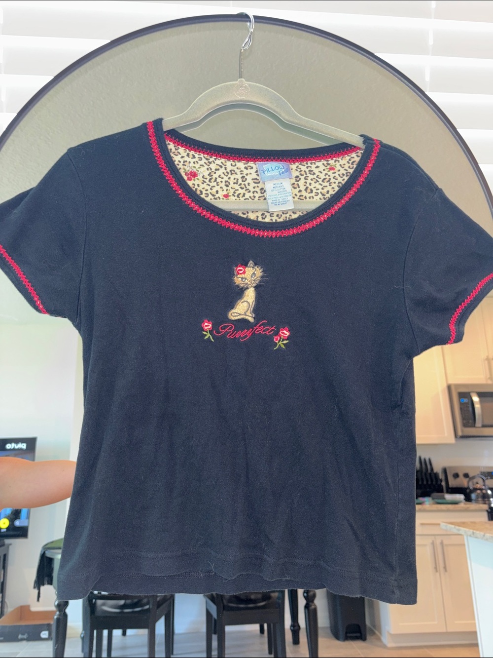 PillowTalk Cat Embroidered Top
